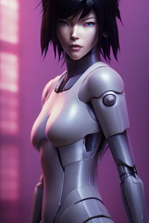 Image similar to weta pixar movie still photo of ghost in the shell anime : : motoko kusanagi by ilya kuvshinov : : artgerm, maxim cover, octane render, 3 d, unreal engine 3 d, volumetric lighting, anti aliasing, raytracing : :