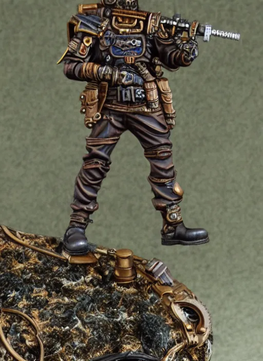 Image similar to 8 0 mm resin detailed miniature of a warhammer 4 0 k steampunk sniper, product introduction photos, 4 k, full body,