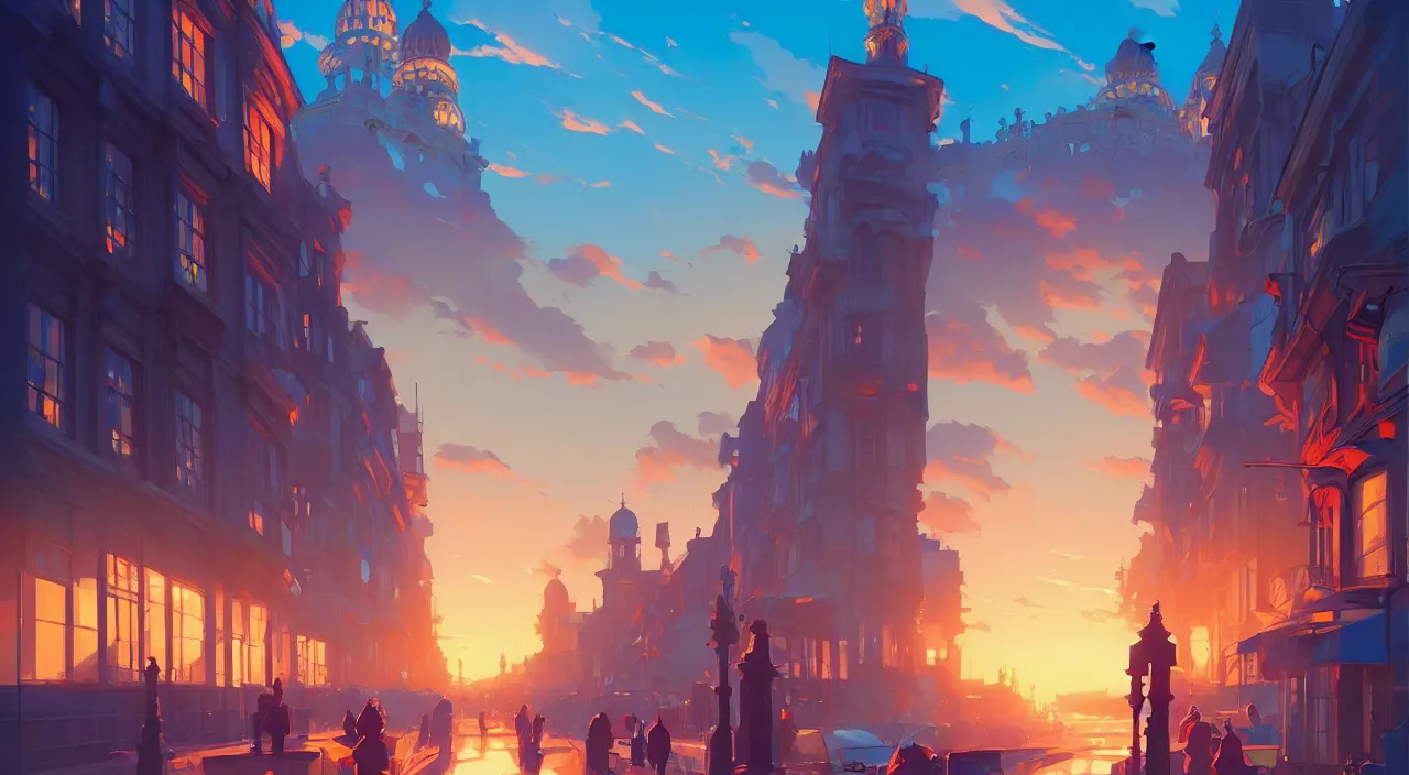 Image similar to The city of Brighton, England, official fanart behance hd by Jesper Ejsing, by RHADS, Makoto Shinkai and Lois van baarle, ilya kuvshinov, rossdraws global illumination