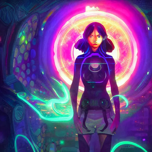 Image similar to skill magic geek inside matrix deepdream radiating a glowing aura stuff loot legends stylized digital illustration video game icon artstation lois van baarle, ilya kuvshinov, rossdraws,