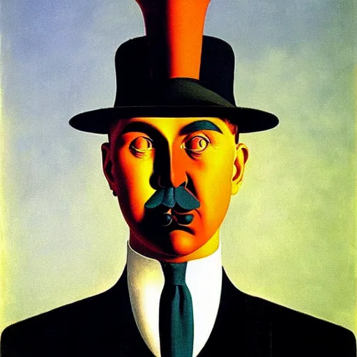 Image similar to The magician, By René Magritte