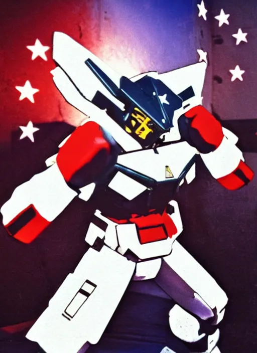 Image similar to obama boxing gundam