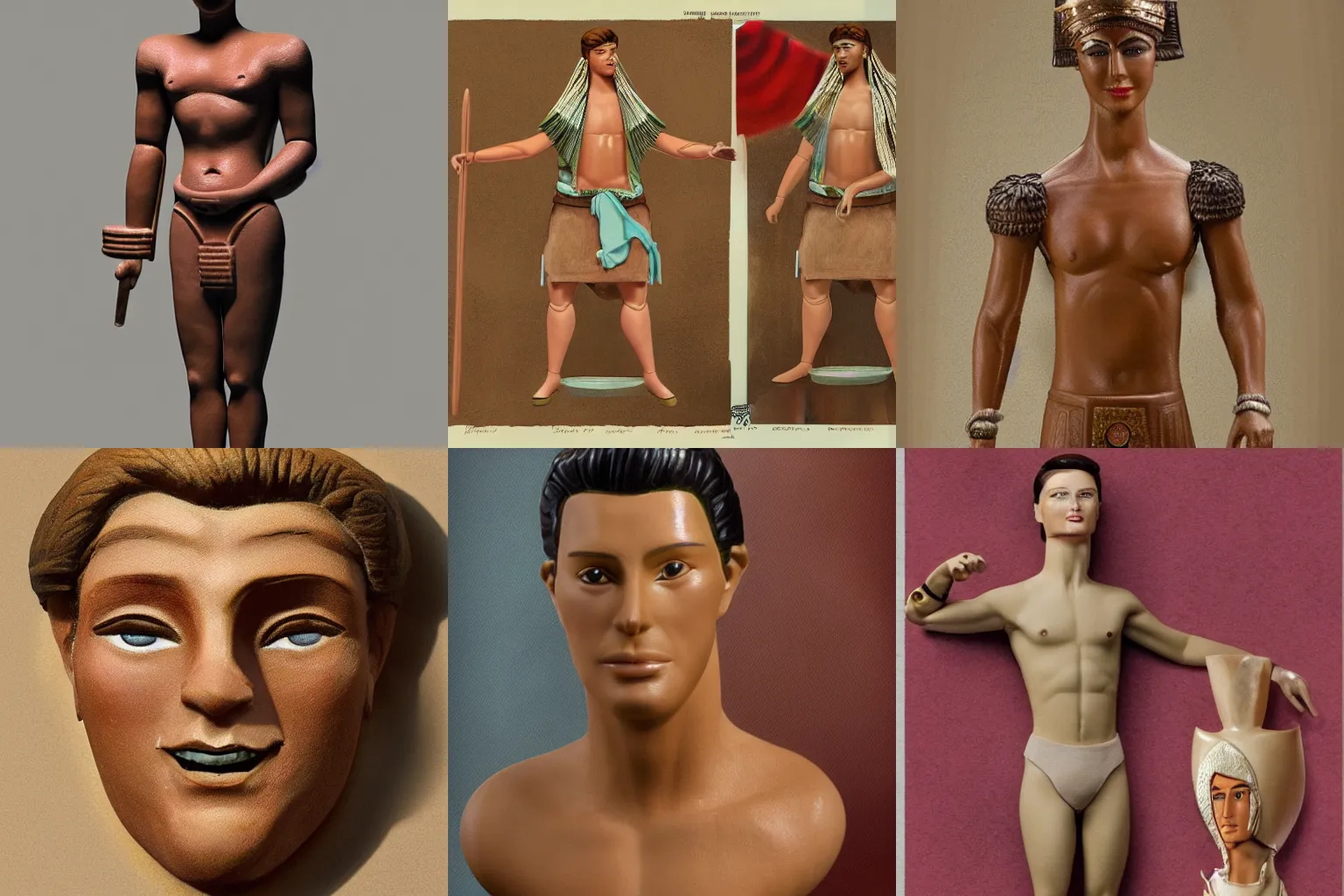 Prompt: ken doll, commoner, concept art, art in the style of Mesopotamia 3000 to 4000 BCE