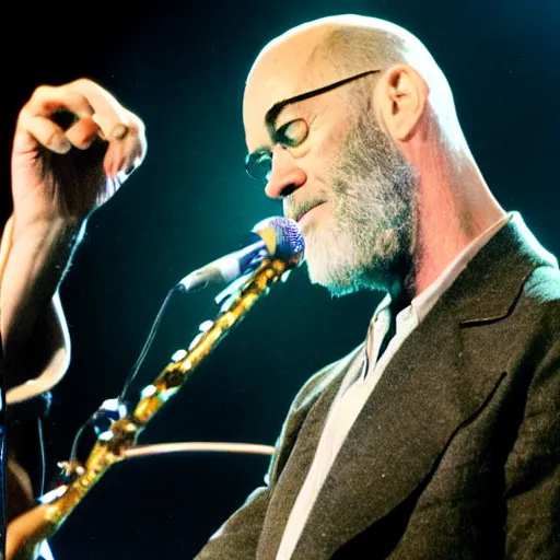 Image similar to michael stipe plays a concert on the moon