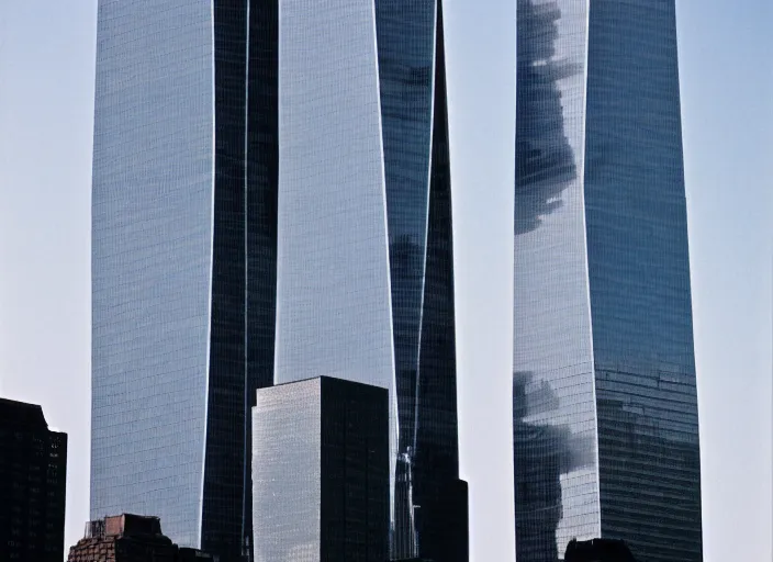 Image similar to portrait the twin towers new york city, canon eos c 3 0 0, ƒ 1. 8, 3 5 mm, 8 k, medium - format print,