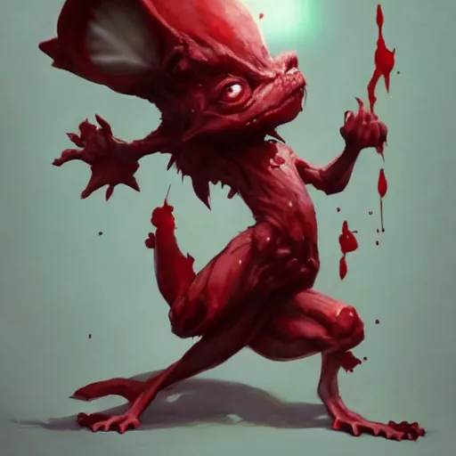 Image similar to A adorable blood gremlin, by Stanley Artgerm Lau, WLOP, Rossdraws, James Jean, Andrei Riabovitchev, Marc Simonetti, and Greg Rutkowski, trending on artstation