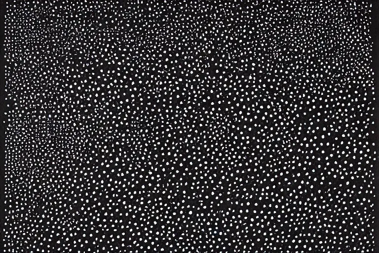 Image similar to black figure, faceless people dark, dots, drip, stipple, pointillism, technical, abstract, minimal, style of francis bacon, asymmetry, pulled apart, cloak, hooded cowl, made of dots, abstract, balaclava, colored dots, sploch