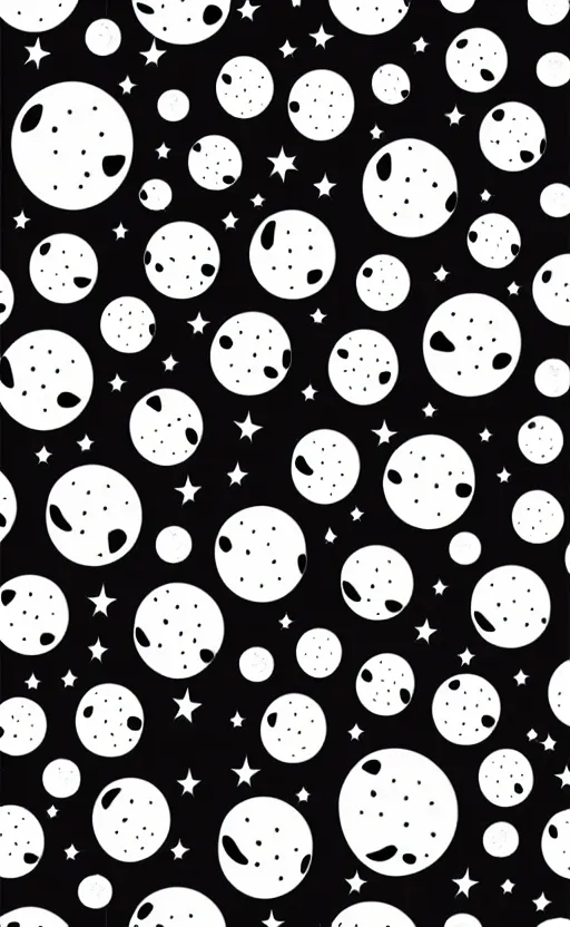 Image similar to phases of the moon pattern black background