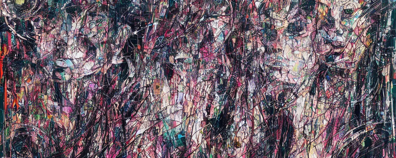 Prompt: latent space. a massive unmanifested void from which infinite creativity emerges, in the style of derek gores carne griffiths and jackson pollock