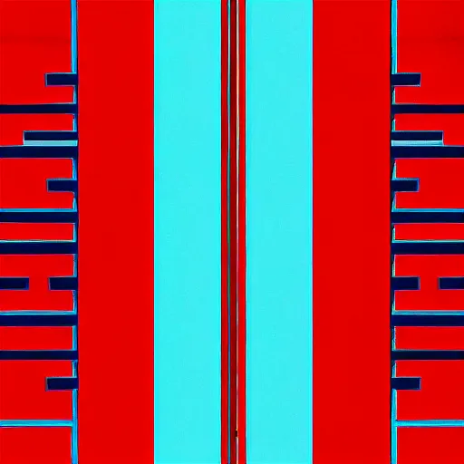 Image similar to a vertically symmetrical image, left is blue, right is red