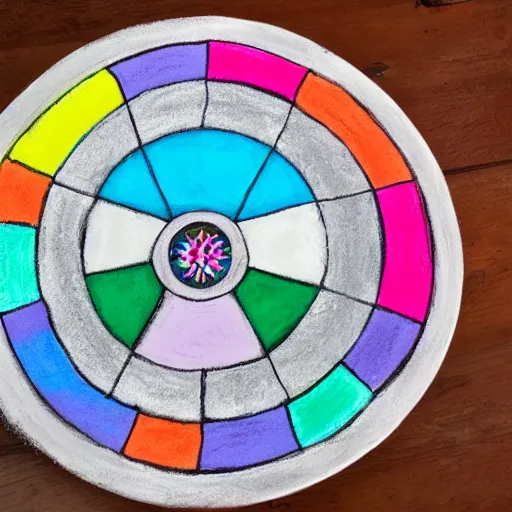 Image similar to medicine wheel using pastel colors in chalk