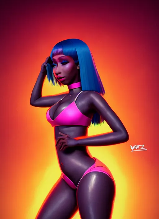 Prompt: nicki minaj and cardi b, evangelion, au naturel, hyper detailed, sharp focus, bokeh, depth of field, digital art, trending in artstation, cinematic lighting, studio quality, smooth render, unreal engine 5 rendered, octane rendered, art style by klimt and nixeu and ian sprigger and wlop and krenz cushart