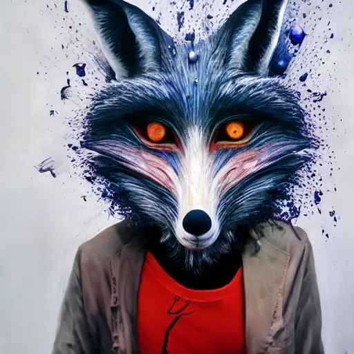 Prompt: zoolander is a grandma wearing fox mask feeds zazpi sei crayons, hair armpits, by emedios varo and anato finnstark, hyperrealism, 8 k, hyperrealism, masterpiece, wet, dripping, moist, fluids, texture, captivating, awe inspiring