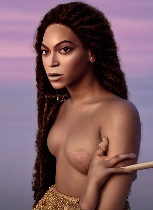 Image similar to photographic portrait of a stunningly beautiful renaissance beyonce with soft makeup in soft dreamy light at sunset, royal themed, contemporary fashion shoot, by edward robert hughes, annie leibovitz and steve mccurry, david lazar, jimmy nelsson, breathtaking, 8 k resolution, extremely detailed, beautiful, establishing shot, artistic, hyperrealistic, beautiful face, octane render