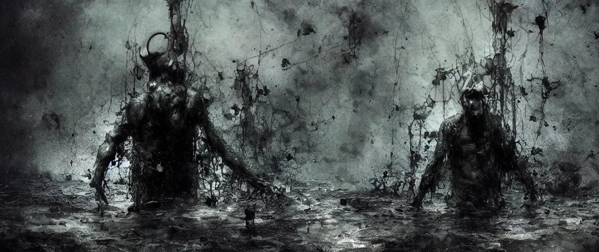 Prompt: wet collodion photography of early xx century r'lyeh sunken city by emil melmoth zdzislaw beksinki craig mullins yoji shinkawa realistic render ominous detailed photo atmospheric by jeremy mann francis bacon and agnes cecile ink drips paint smears digital glitches glitchart