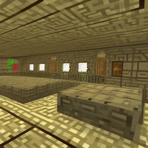 Image similar to an image of a laboratory in minecraft