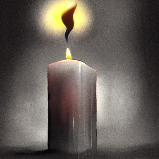 Image similar to candle in the dark, concept art, dramatic light, artstation trending, in brosa style