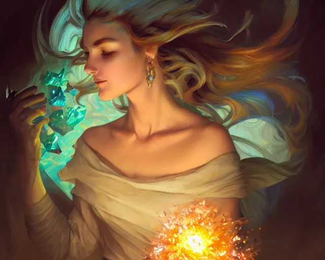 Prompt: photography of bill brauer exploding into crystals, deep focus, d & d, fantasy, intricate, elegant, highly detailed, digital painting, artstation, concept art, matte, sharp focus, illustration, hearthstone, art by artgerm and greg rutkowski and alphonse mucha