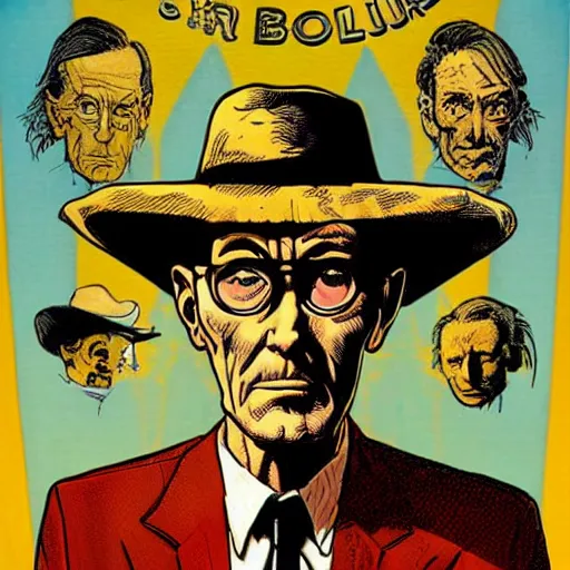 Prompt: William S Burroughs by Brian Bolland