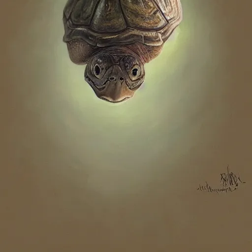 Image similar to amazingly beautiful portrait of a hyper realistic mitch mcconnell!!!! as a turtle / tortoise, as an anthropomorphic turtle, painted by greg rutkowski, artgerm, beautiful lighting, masterpiece, epic, 4 k