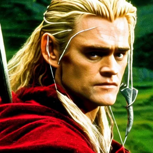 Image similar to jim carrey playing legolas in lord of the rings