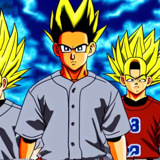 Image similar to manny machado super saiyan, anime style