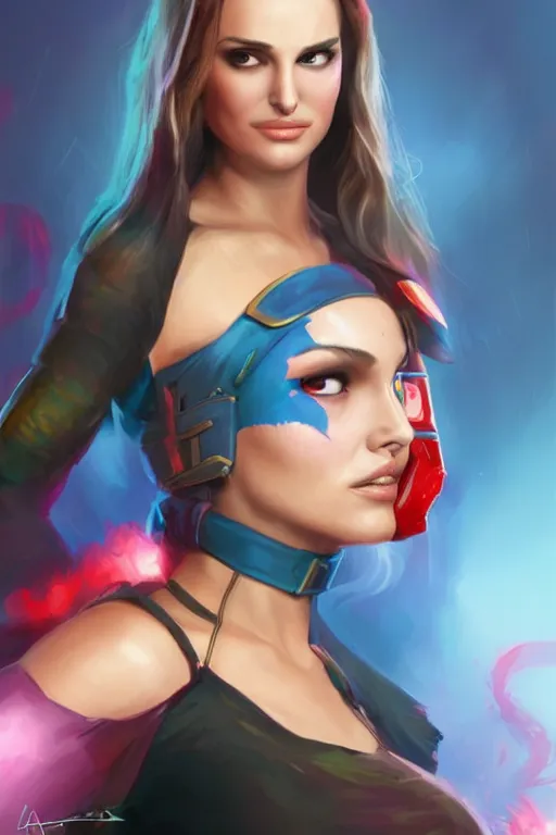 Image similar to Natalie Portman as Jinx from Arcane Digital painting, 4k, HDR, concept art, smooth, sharp focus, illustration, art by artgerm