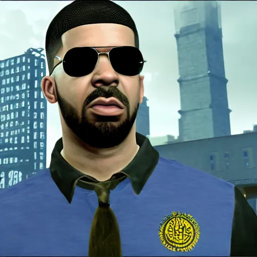 Image similar to drake in bully, rockstar games, gameplay, rapper,