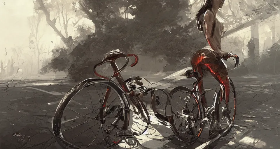 Image similar to bike by ferrari, digital art,ultra realistic,ultra detailed,art by greg rutkowski