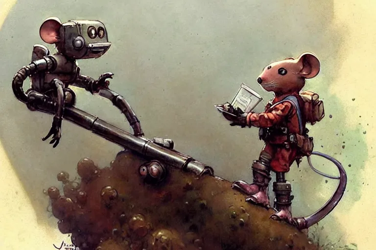 Image similar to adventurer ( ( ( ( ( 1 9 5 0 s retro future robot mouse explorer vehical. muted colors. ) ) ) ) ) by jean baptiste monge!!!!!!!!!!!!!!!!!!!!!!!!! chrome red