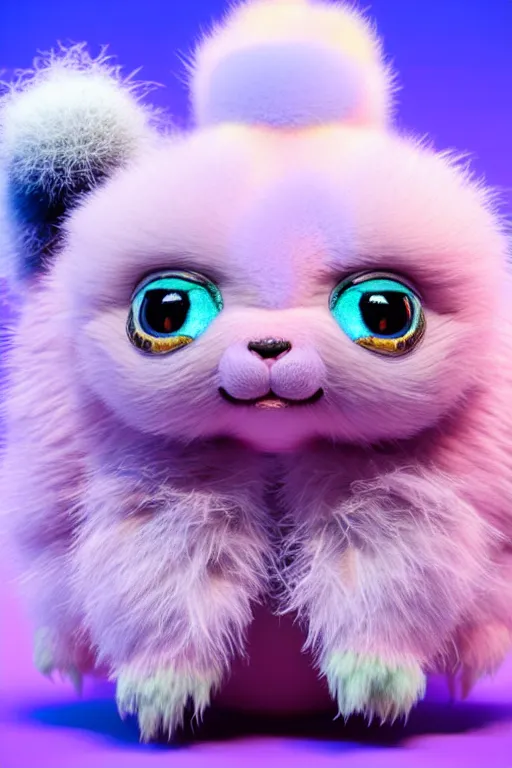 Image similar to high quality 3 d render hyperrealist very cute multipastel dotted fluffy! tarantula cat hybrid with detailed fluffy wings!!, vray smooth, in the style of detective pikachu, hannah yata charlie immer, dramatic blue light, low angle, uhd 8 k, sharp focus