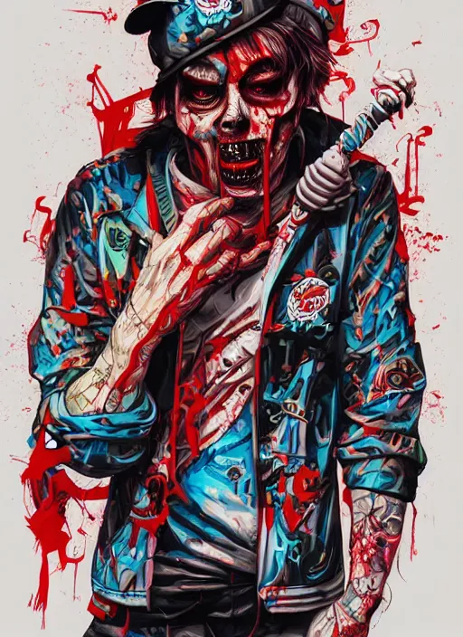 Image similar to zombie skater full body hiphop streetwear drip, tristan eaton, victo ngai, artgerm, rhads, ross draws