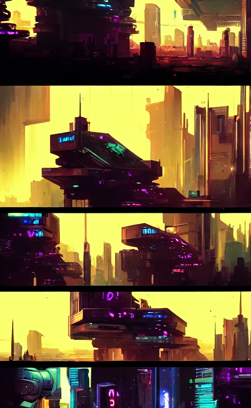 Image similar to Sci-Fi cyberpunk Comic page made up of art by the best artists Trending on Artstation. Paneling style by Bill Sienkiewicz. Octane render, Raytracing, 3d masterpiece, fantastic lighting by James Gurney.. Slice-of-life mundane genre.