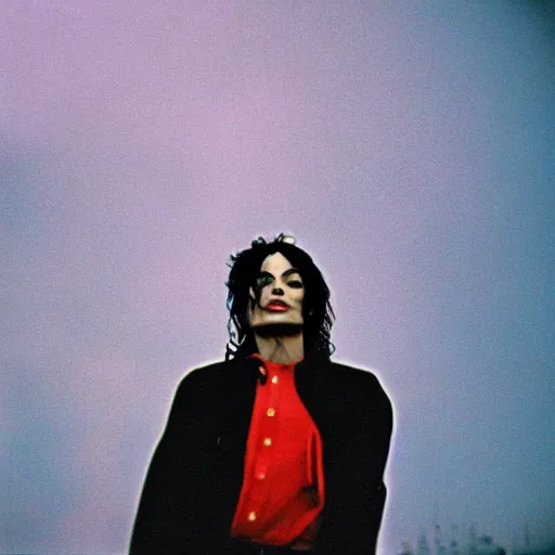 Prompt: expired fuji Film portrait of Michael Jackson