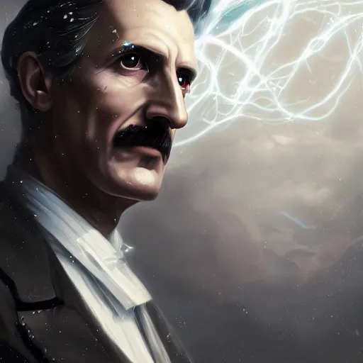 Prompt: portrait of nikola tesla as zeus, league of legends amazing splashscreen artwork, fantasy, splash art, natural light, elegant, photorealistic facial features, intricate, fantasy, detailed face, atmospheric lighting, anamorphic lens flare, cinematic lighting, league of legends splash art, hd wallpaper, ultra high details by greg rutkowski