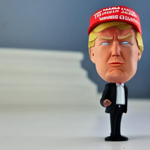 Image similar to close up of donald trump plastic action figure, 8 0 s, dslr photo