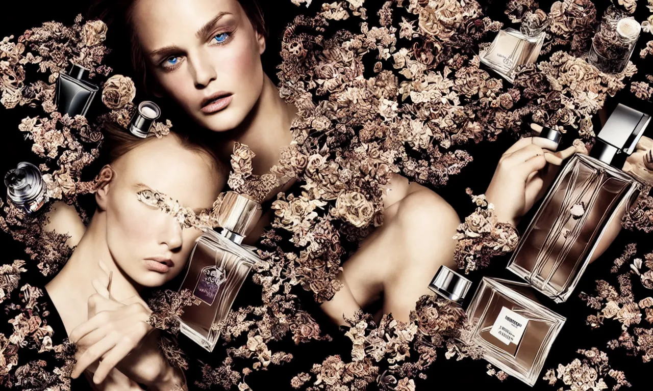 Image similar to fragrance advertising campaign by michael bay, detailed, intricate, high contrast
