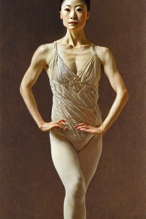 Image similar to portrait of beautiful japanese prima ballerina, by donato giancola and berthold woltze.