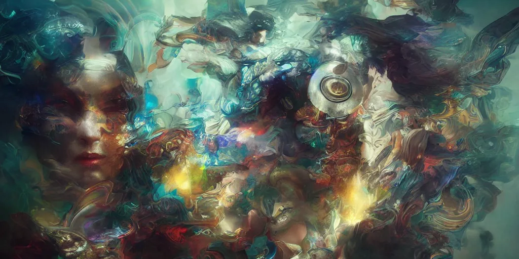 Image similar to Psychedelic visions by Stanley Artgerm Lau, Ruan Jia and Fenghua Zhong