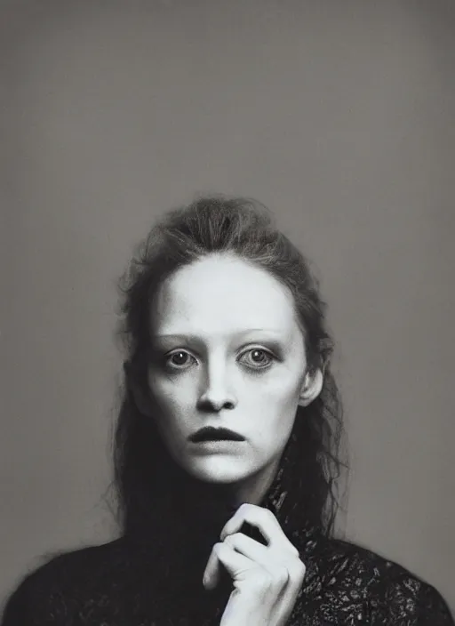 Image similar to portrait of a woman with melancholy and mystery, by paolo roversi, award - winning photography, concept art