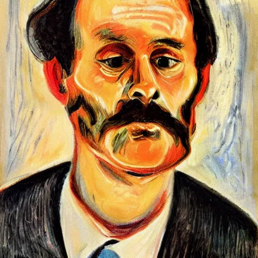 Prompt: pablo picasco portrait in the style of edvard munch
