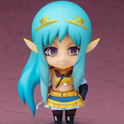 Image similar to high quality portrait flat matte painting of cute girl in the style of nendoroid and Toon Zelda , flat anime style, thick painting, medium close-up