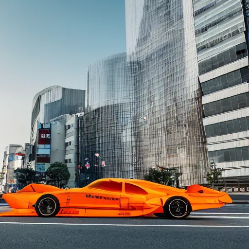 Prompt: car with wings flying in Tokyo streets, long shadows, 8k, realism