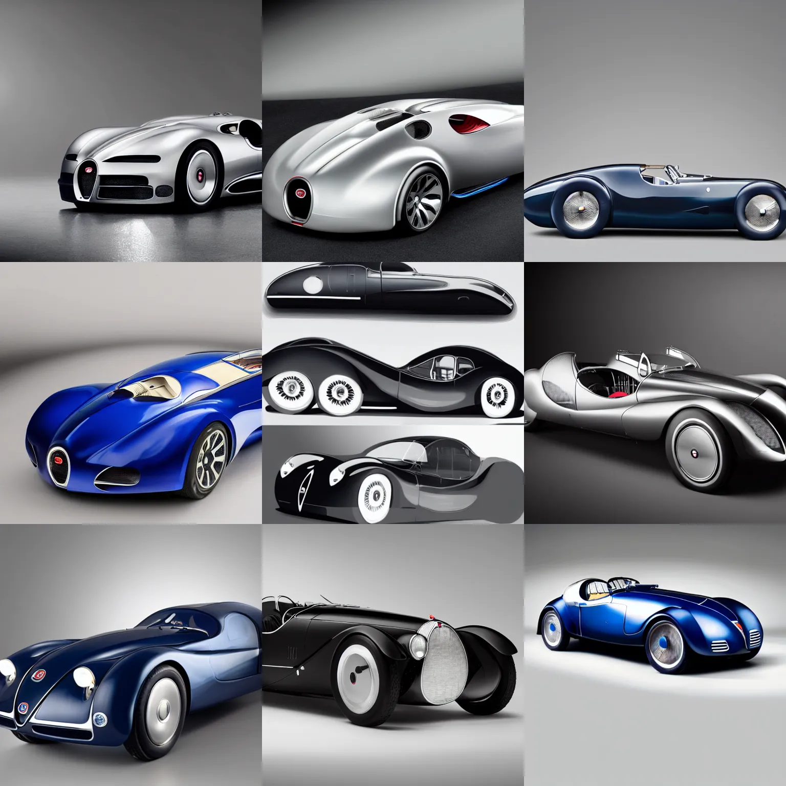 Prompt: studio lighting, a 2 0 2 5 bugatti type 5 7 sc atlantic concept