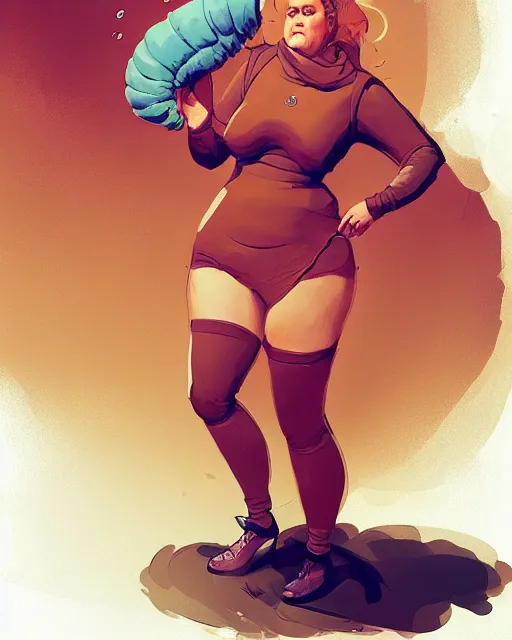 Image similar to amy schumer wearing a croissant costume, jesper ejsing, ismail inceoglu, artstation