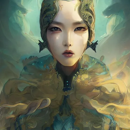 Image similar to beauty lee jin - eun by nicola samuri, m. w. kaluta, peter mohrbacher, rule of thirds, seductive look, beautiful, highly detailed, symmetry, royal style, elite