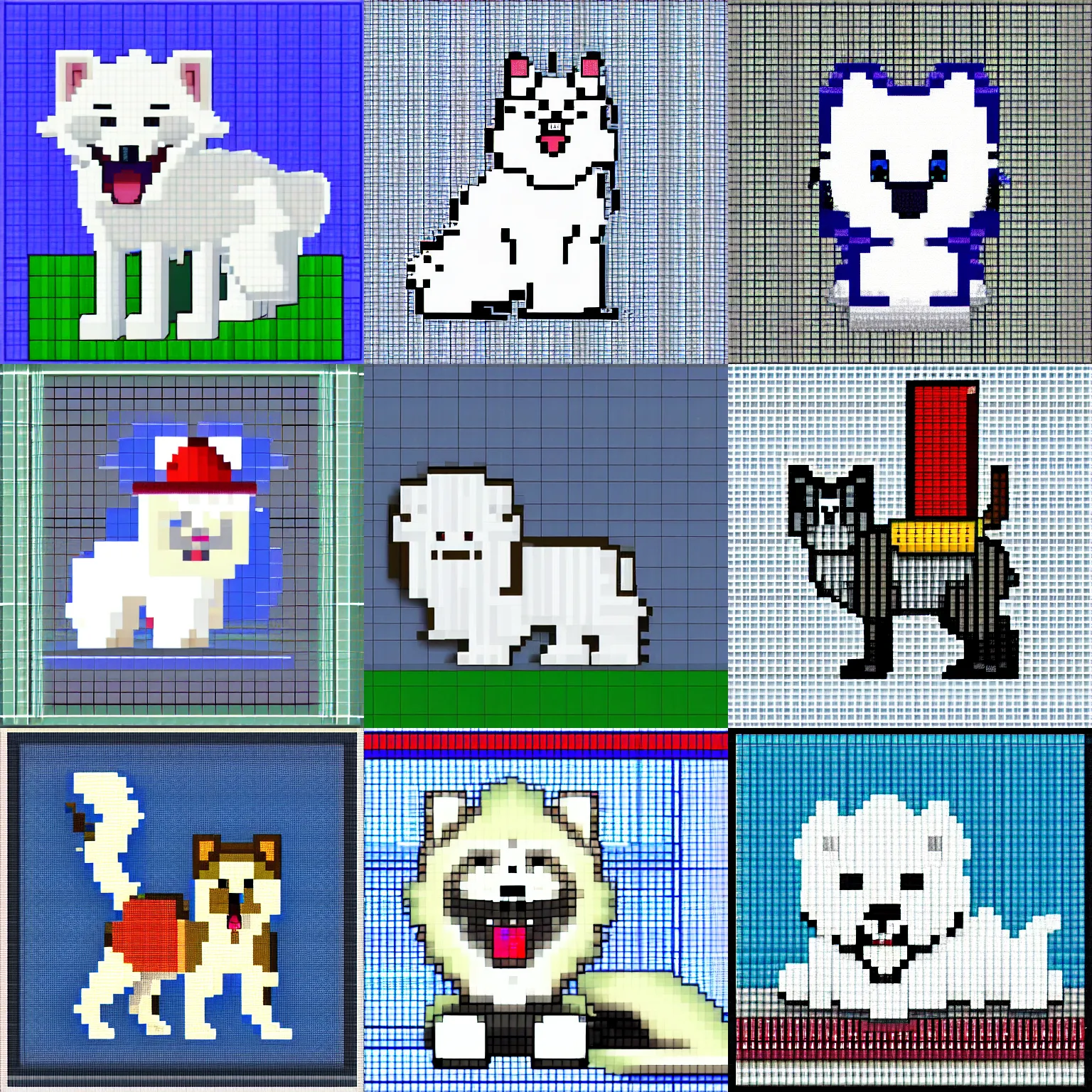 Prompt: samoyed pixel art sprite