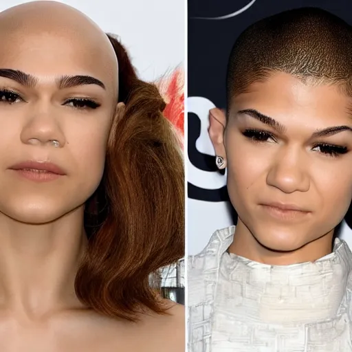 Prompt: Bald Zendaya