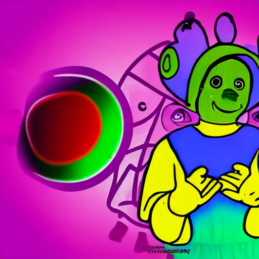 Image similar to Mexican teletubbie acidwave