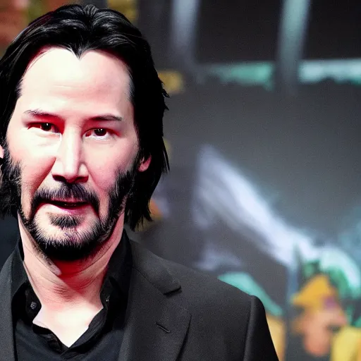 Prompt: Keanu reeves as robin from Batman 4K detailed super realistic